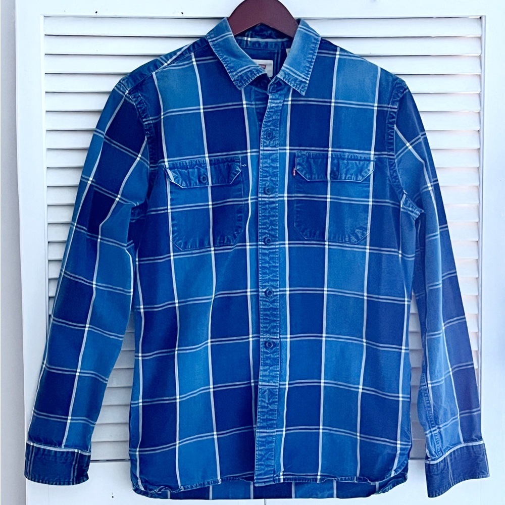 Levis Denim Plaid Shirt size M